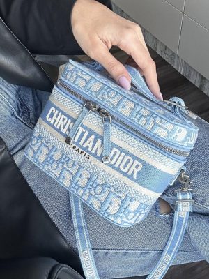 Chrisitan-Dior-Light-Blue-Oblique-Vanity-Bag Chrisitan-Dior-Light-Blue-Oblique-Vanity-Bag